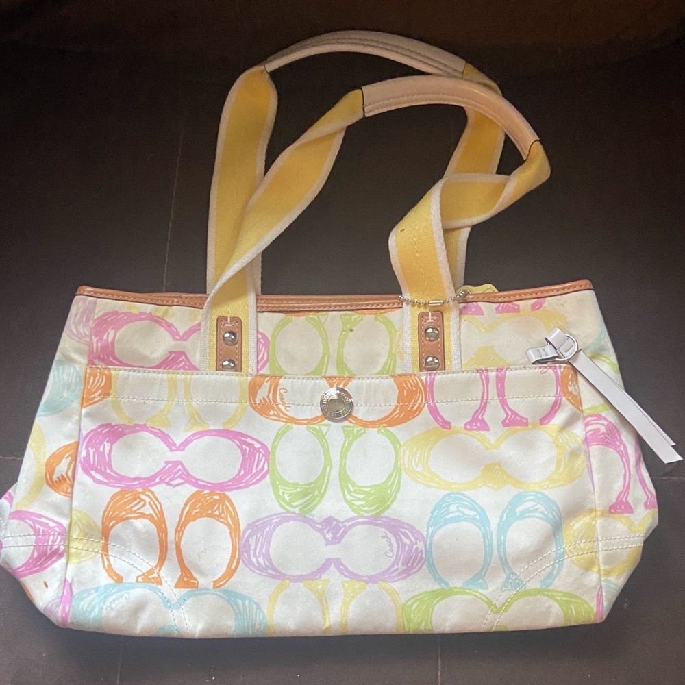 Coach Vintage Hamptons Tote Multicolor Scribble